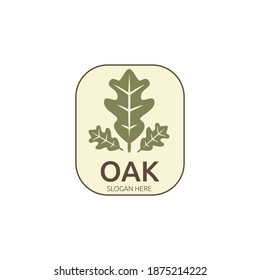 oak leaf vintage emblem color logo vector illustration template design