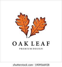 oak leaf vintage vector logo illustration design