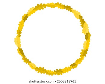 oak leaf wheel ornamental element. flat style tree vector