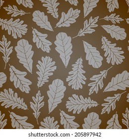 Oak leafs seamless pattern, vector illustration