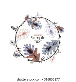 Oak Leaves and acorn vector illustration. Decor element for invitations, greeting cards, posters.
