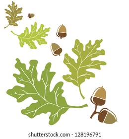 Oak leaves and acorns motif. EPS10 vector format with space for your text.