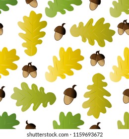 oak leaves and acorns pattern seamless
