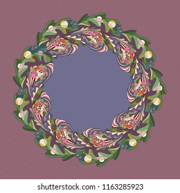 Oak leaves frame border. Floral leaf banner vector design. Colorful nature illustration for you text.