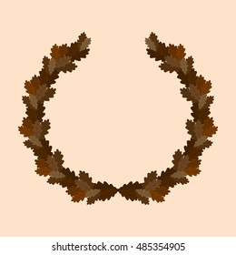 Oak leaves frame vector, Autumn oak leaves frame vector 