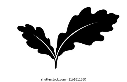 Oak leaves graphic icon. Oak leaves sign isolated on white background. Flat style. Pictogram for web graphics. Vector illustration