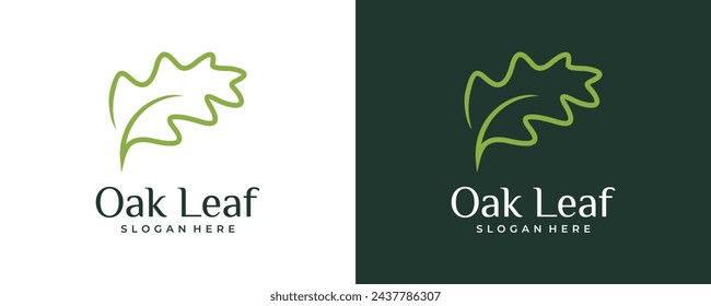 Oak leaves logo design graphic icon