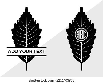 Oak Leaves Monogram SVG Printable Vector Illustration