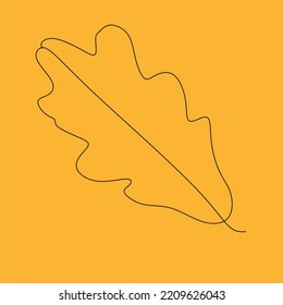 oak leaves one line art vector