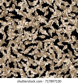 Oak leaves seamless pattern. Vector illustration for print, textile, paper