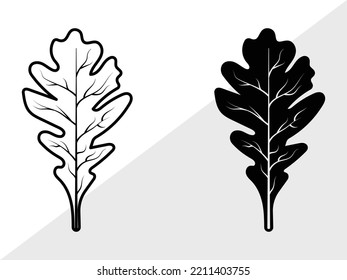 Hojas de roble Ilustración de vectores imprimibles SVG