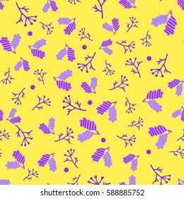 oak leaves and twigs pattern 2