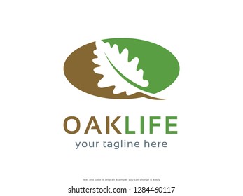 Oak Life Logo Template Design Vector, Emblem, Concept Design, Creative Symbol, Icon