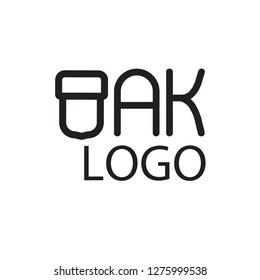 oak logo design with modern emblem company monogram art