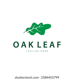 oak logo design simple illustration of oak tree and oak leaf simple with black silhouette concept plant template symbol