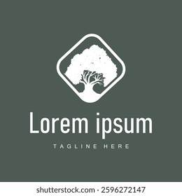 oak logo design simple illustration of oak tree and oak leaf simple with black silhouette concept plant template symbol