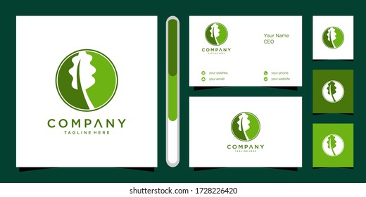 oak logo design vector and business card