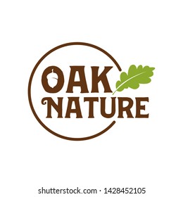 Oak logo with green leaves