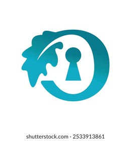 Logotipo de roble con llave, simple y limpio