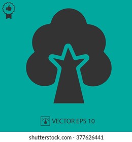 Oak logo vector icon. Tree simple silhouette symbol vector illustration EPS 10.