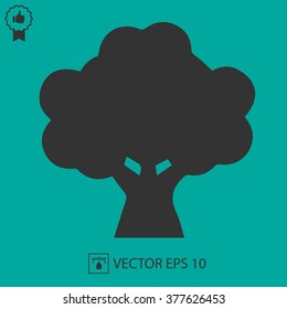 Oak logo vector icon. Tree simple silhouette symbol vector illustration EPS 10.