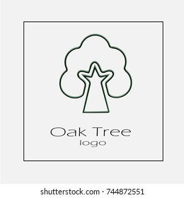 Oak logo vector icon. Tree simple silhouette symbol vector illustration EPS 10.