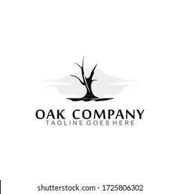 Oak Maple Tree service. Residential landscape vintage logo design