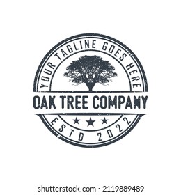 Oak Maple Tree Service. Residential Landscape Vintage Logo Design