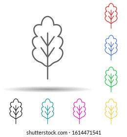 oak multi color style icon. Simple thin line, outline vector of leaves and flowers icons for ui and ux, website or mobile application