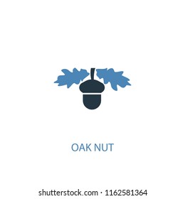 oak nut concept 2 colored icon. Simple blue element illustration. oak nut concept symbol design from Autumn set. Can be used for web and mobile UI/UX
