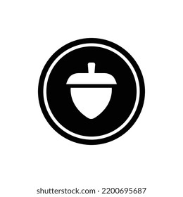 Oak nut icon design, oak acorn logo vector