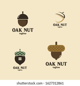 The Oak Nut Logo Design a Vector Template 