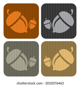 Oak Nut Vector Icon. Oak Acorns Button. Oak Fruit Vector Illustration
