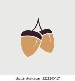 oak nut vector icon autumn nut