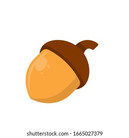 Oak Nut Vector Icon Fruit And Vegetable