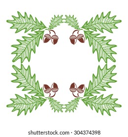 Oak pattern frame vector illustration