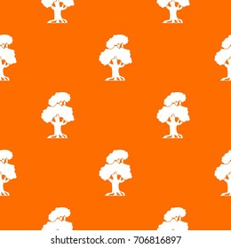 Oak pattern repeat seamless in orange color for any design. Vector geometric illustration