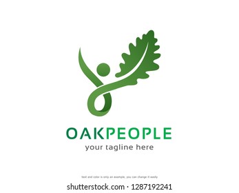 Oak People Logo Template Design Vector, Emblem, Concept Design, Creative Symbol, Icon