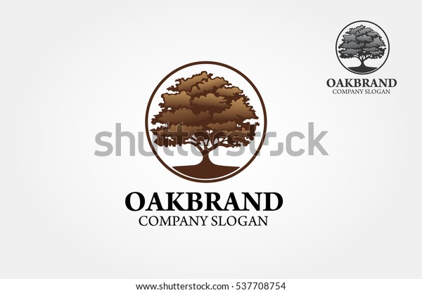 Oak Silhouette Tree Vector Logo Design Stock Vector (Royalty Free