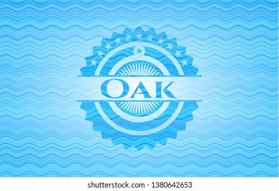 Oak sky blue water wave badge.