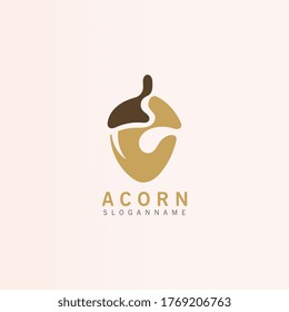Oak tree Acorn. Inspiration simple logo illustration, vector icon template.