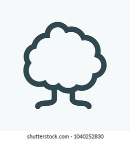 Oak tree, ancestral tree vector icon