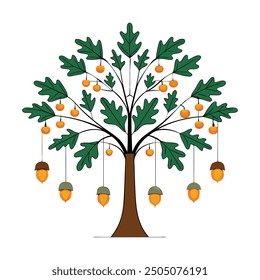 Oak Tree Drawing Design Vector Illustration Clipart Eps