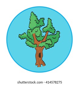 oak tree, a tree with a hollow,environmental icon,