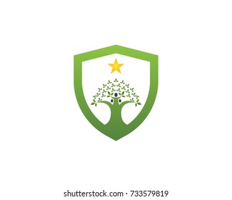 Oak tree icon concept of a stylized