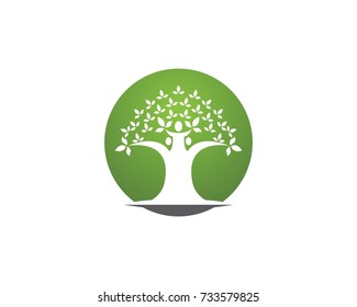 Oak tree icon concept of a stylized