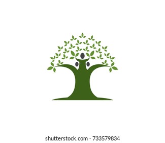 Oak tree icon concept of a stylized