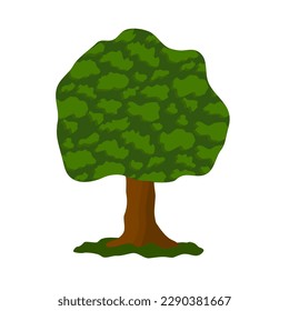 Oak tree icon flat style vector illustration