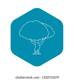 Oak tree icon. Outline illustration of oak tree vector icon for web