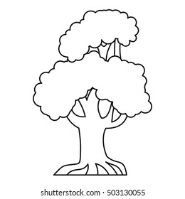 Oak tree icon. Outline illustration of oak vector icon for web